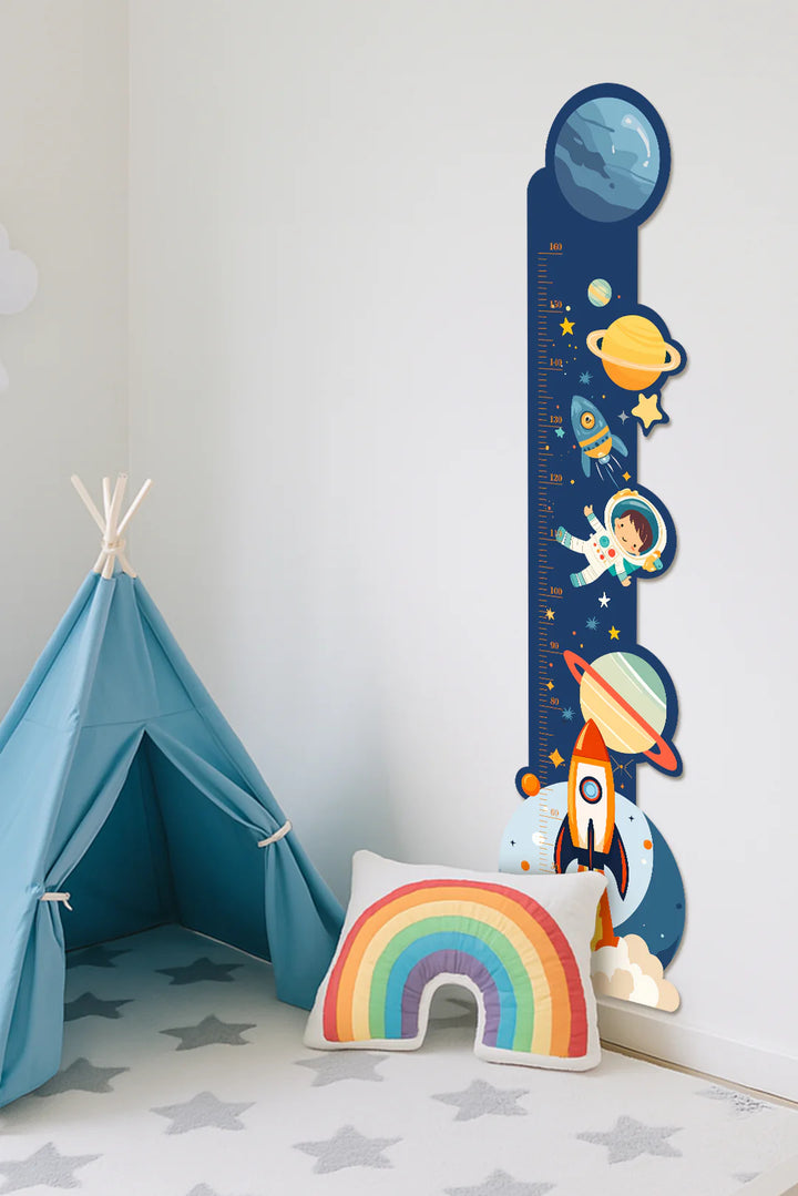 Personalized Wooden Space Height Growth Chart for Kids