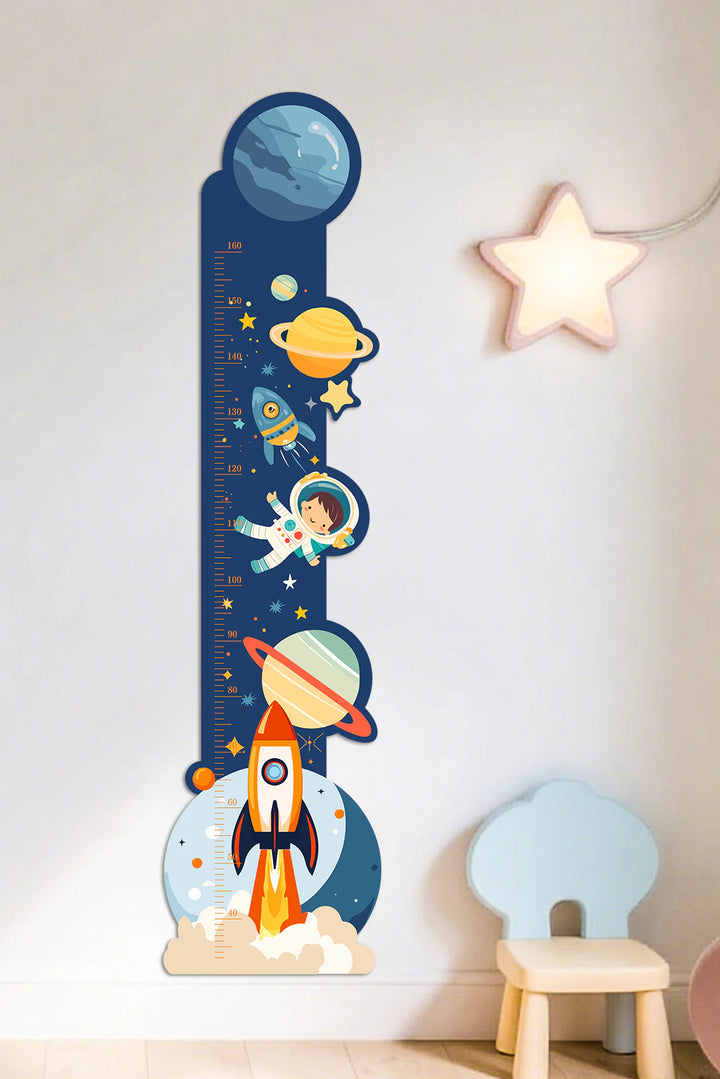 Personalized Wooden Space Height Growth Chart for Kids