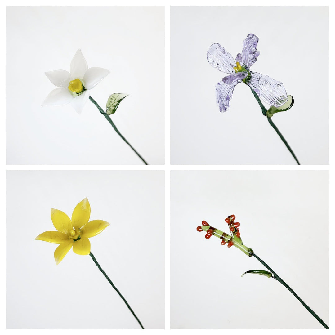 Birthday flower glass flower（Adjustable length）