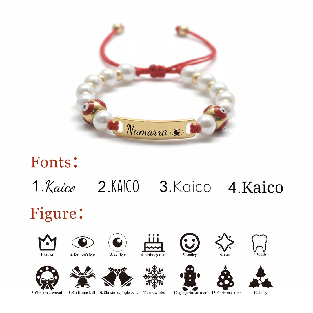 Personalized Evil Eye Baby Bracelet – Custom Handwoven Birth Keepsake for Newborns & Infants