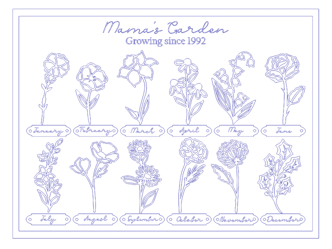 Personalized name birthday flower photo frame