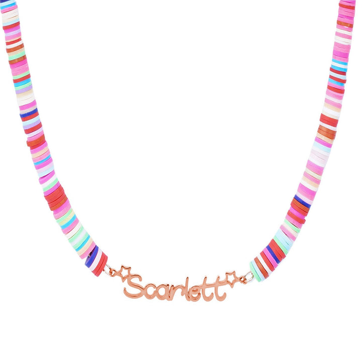 Personalized Name Children's Colored Clay Necklace