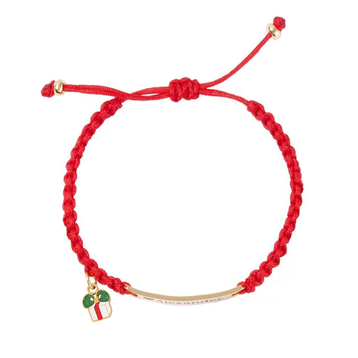 Christmas Baby Braided Cord Custom Bracelet (Parent-Child Edition) – A Sweet Holiday Keepsake