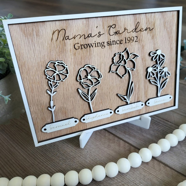 Personalized name birthday flower photo frame