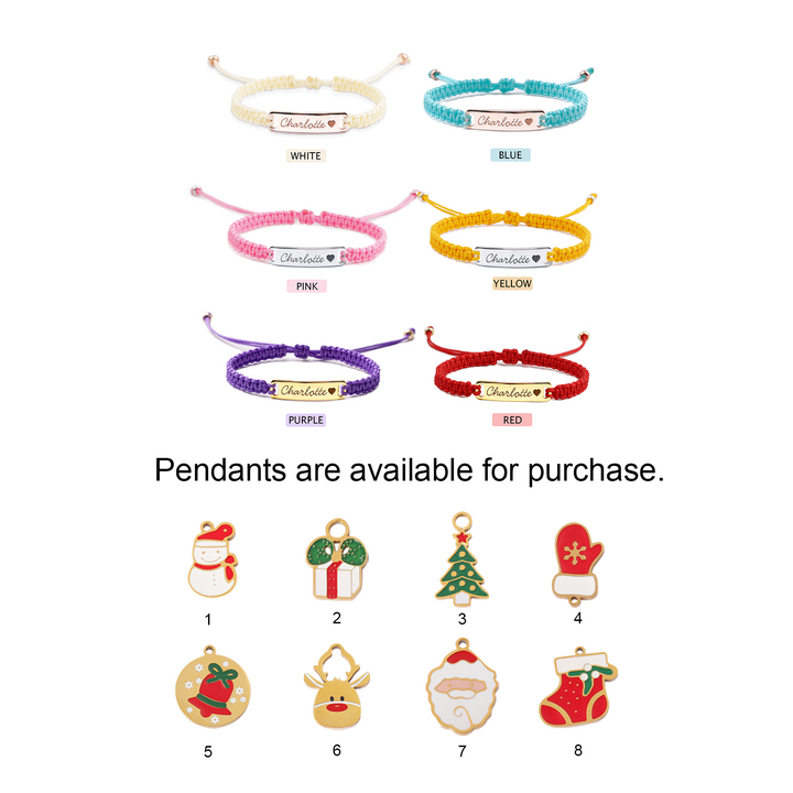 Christmas Baby Braided Cord Custom Bracelet (Parent-Child Edition) – A Sweet Holiday Keepsake