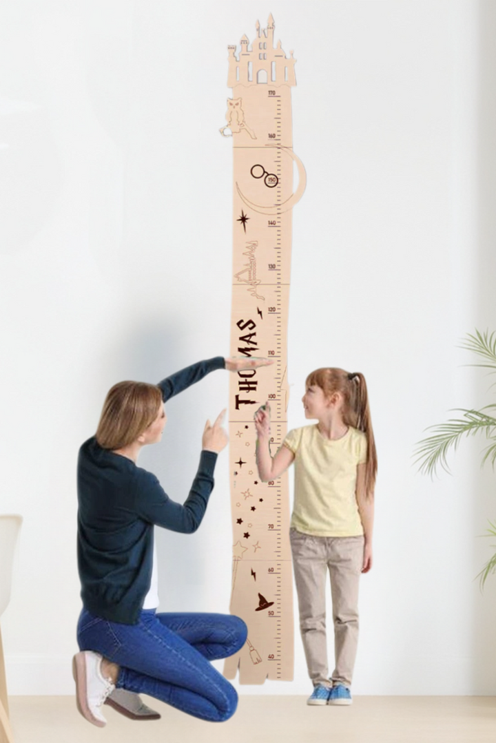 Personalized Wooden Castle Growth Chart for Kids