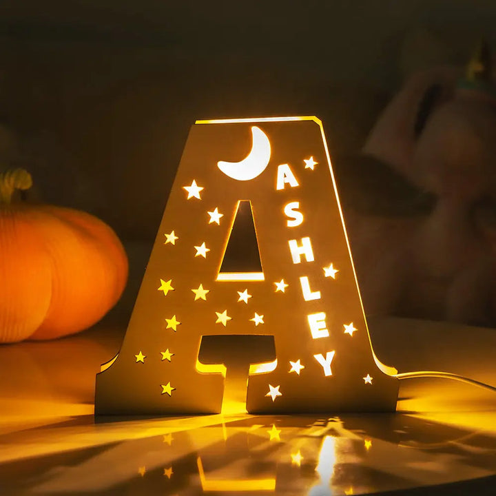 Personalized Wooden Letter Night Light Decoration