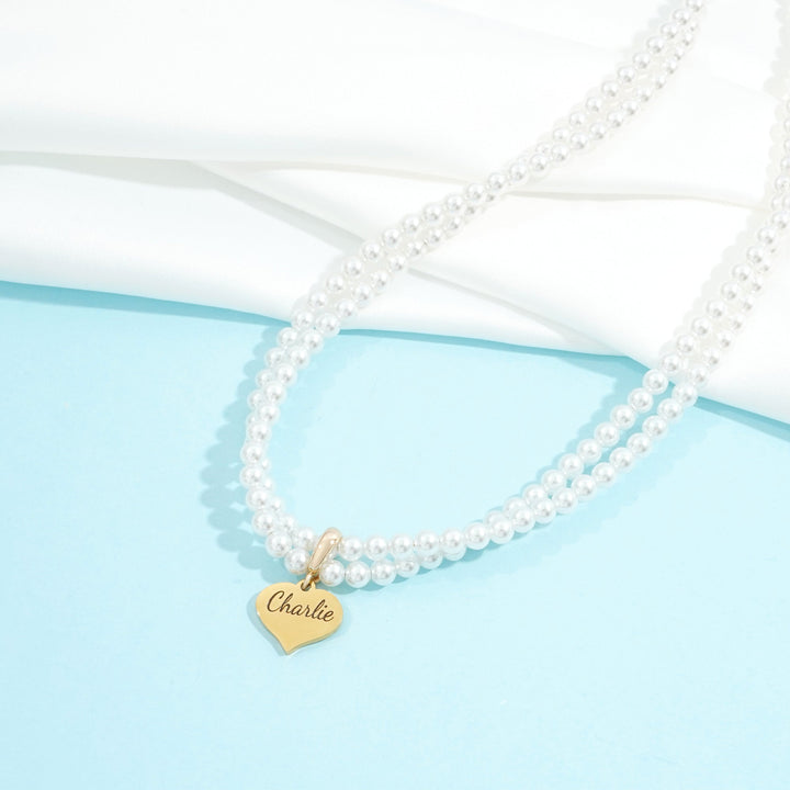 Personalized Double Strand Pearl Necklace