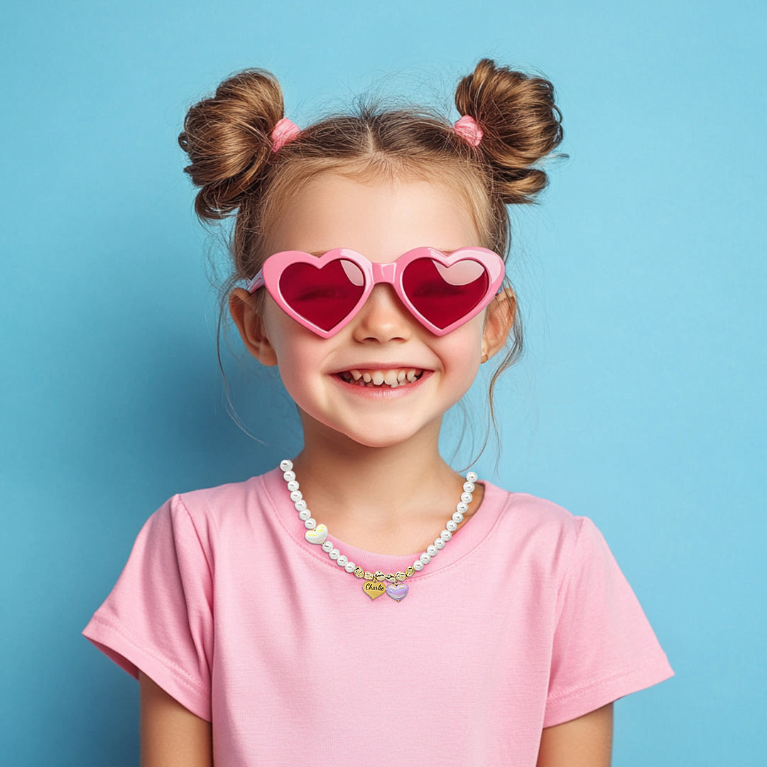 Personalized Heart Pearl Necklace – Custom Birthday Gift