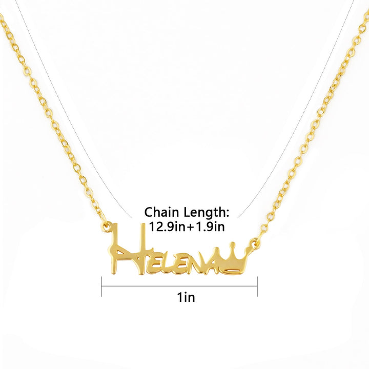 Personalized Crown Baby Name Necklace