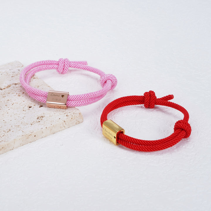 Hand-woven personalized name custom metal children's bracelet