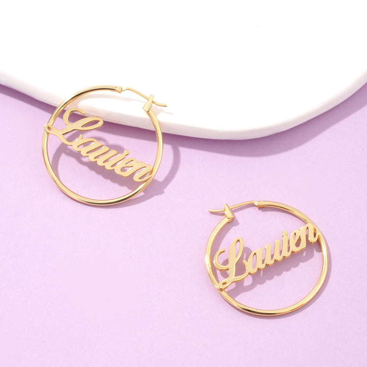 Personalized Children's Name Hoop Earrings