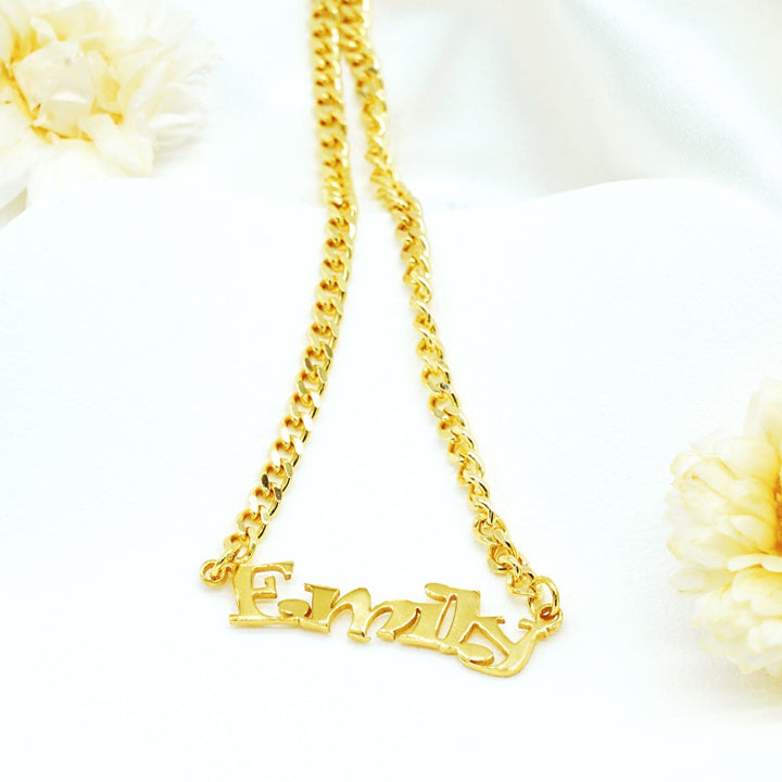 Personalized women's name custom Cuban necklace
