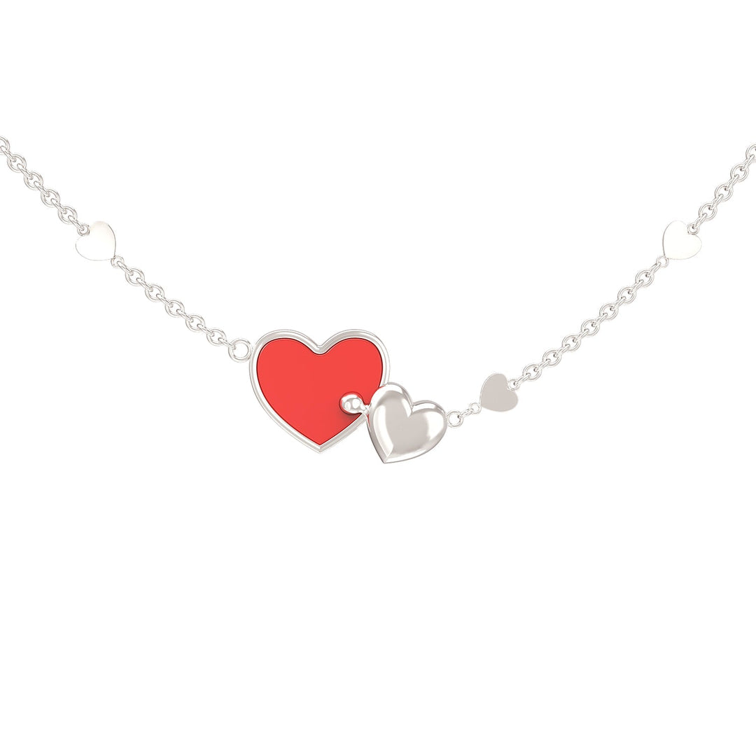 Personalized 925 Sterling Silver Inseparable Hearts Personalized Name Necklace