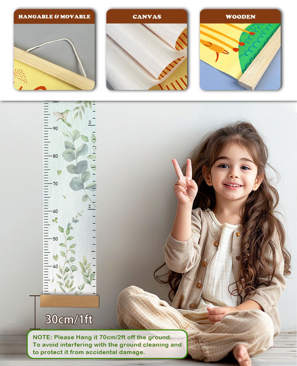 Personalized Spring Fresh Hanging Canvas Height Ruler