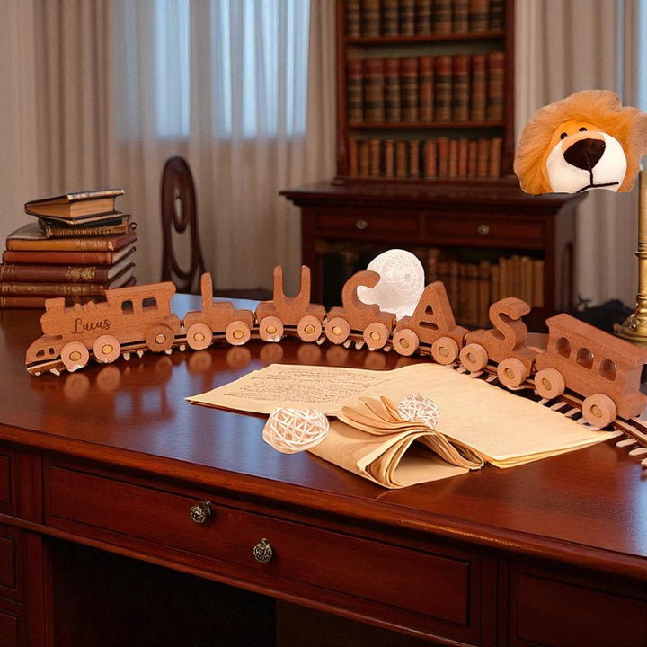 Personalized Wooden Name Train – Custom Puzzle Toy for Toddlers & Kids