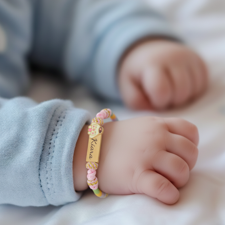 Colorful Cartoon Epoxy Name Bracelet – Personalized Jewelry for Babies & Kids