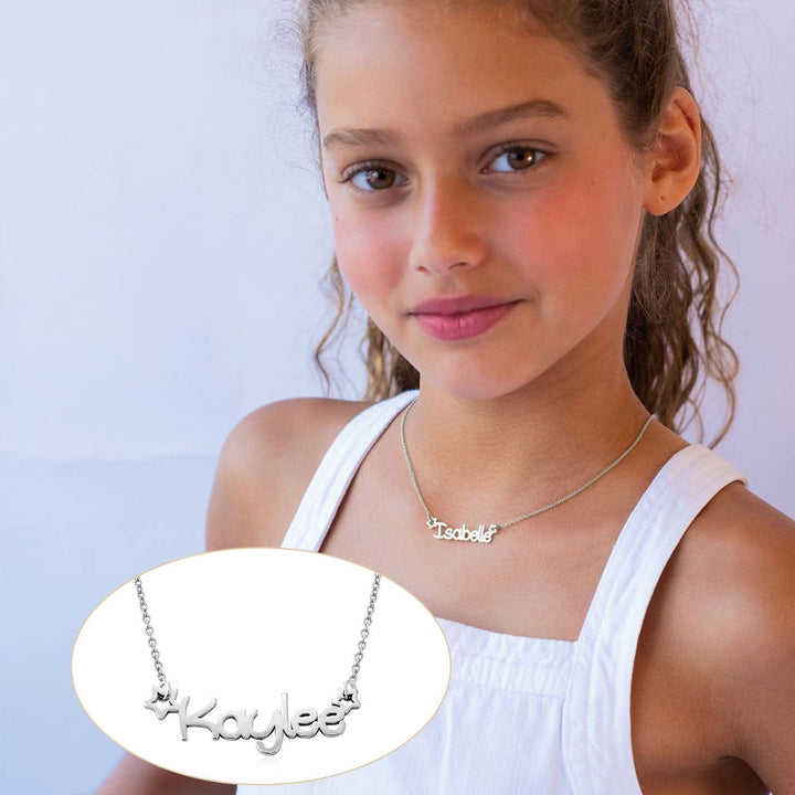 Personalized Star Childrens Name Necklace