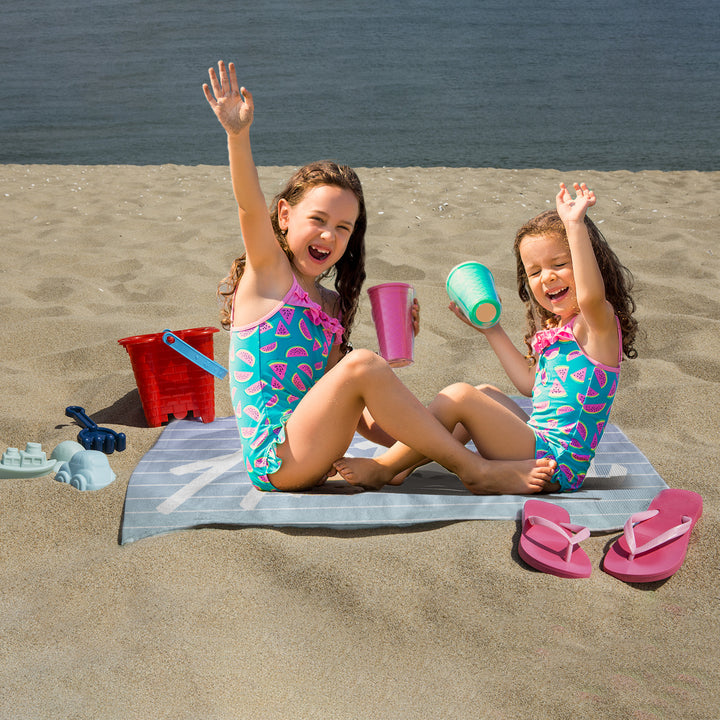 Personalized name quick-drying sand absorbent beach towel striped