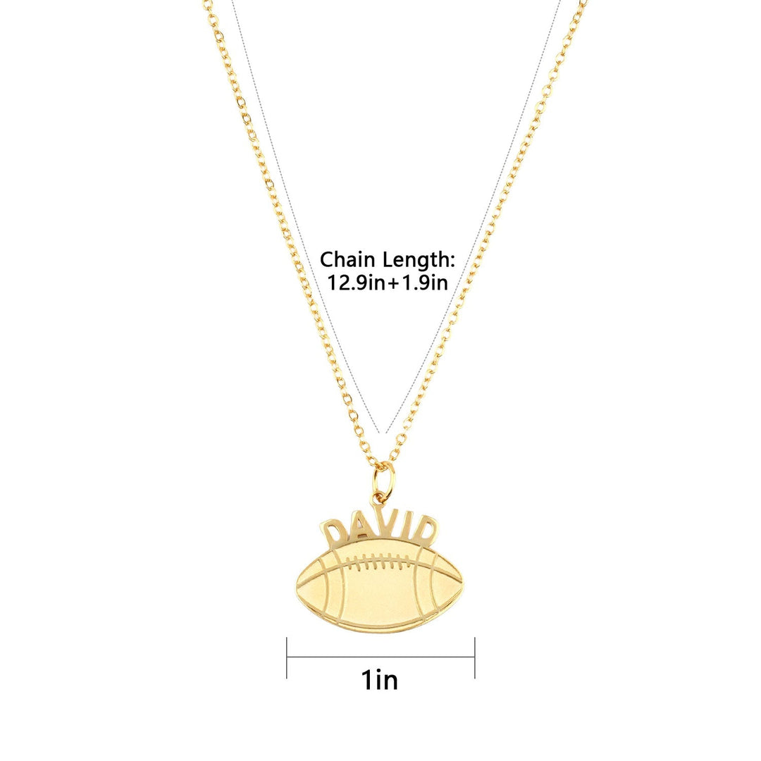 Personalized football Name Boys Necklace