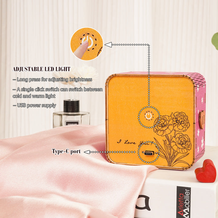 Personalized Kit- 3D Wooden Puzzle Night Light “Words fail, love endures”