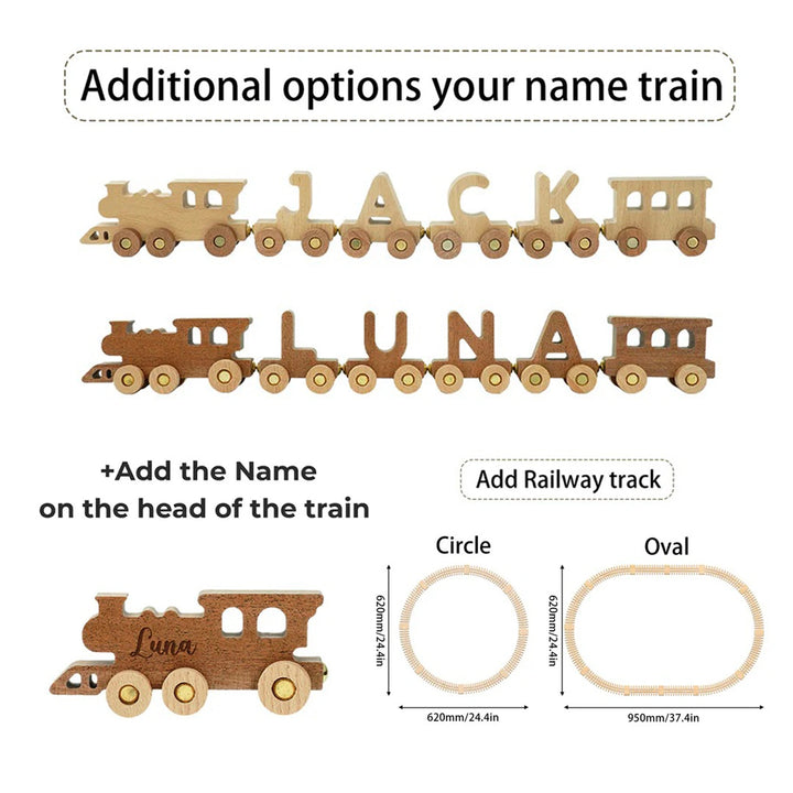 Personalized Wooden Name Train – Custom Puzzle Toy for Toddlers & Kids