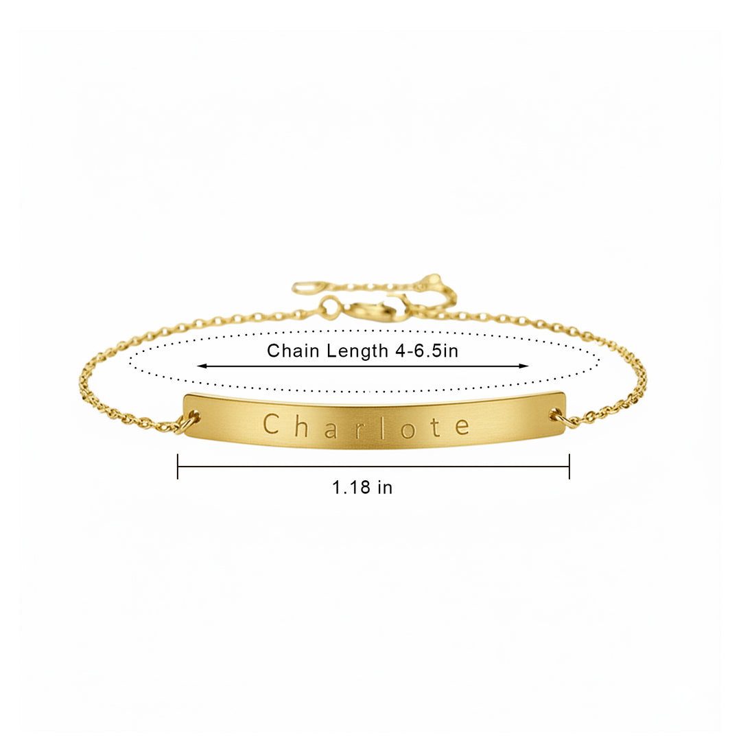 Customized Birthday Great Gift Baby Name Bar ID Bracelet