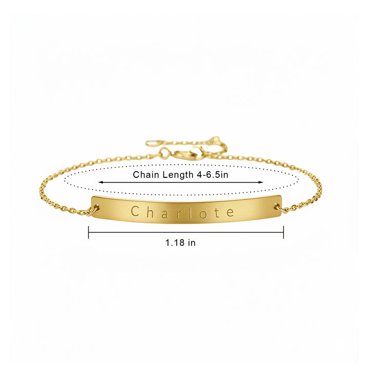 Customized Birthday Great Gift Baby Name Bar ID Bracelet