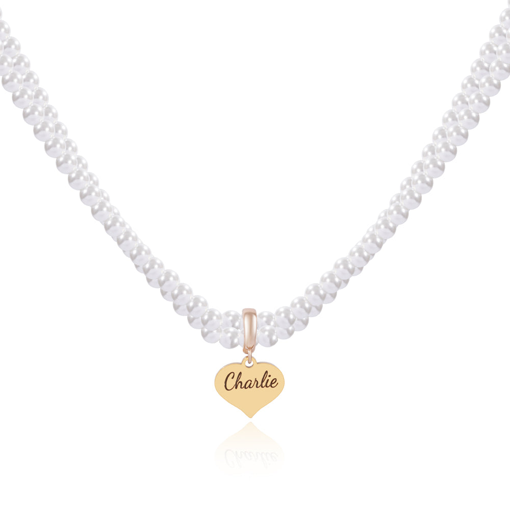 Personalized Double Strand Pearl Necklace