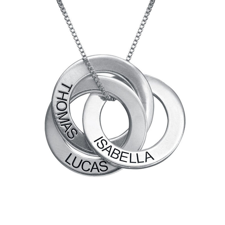 Personalized Sterling Silver Name Russian Ring Necklace