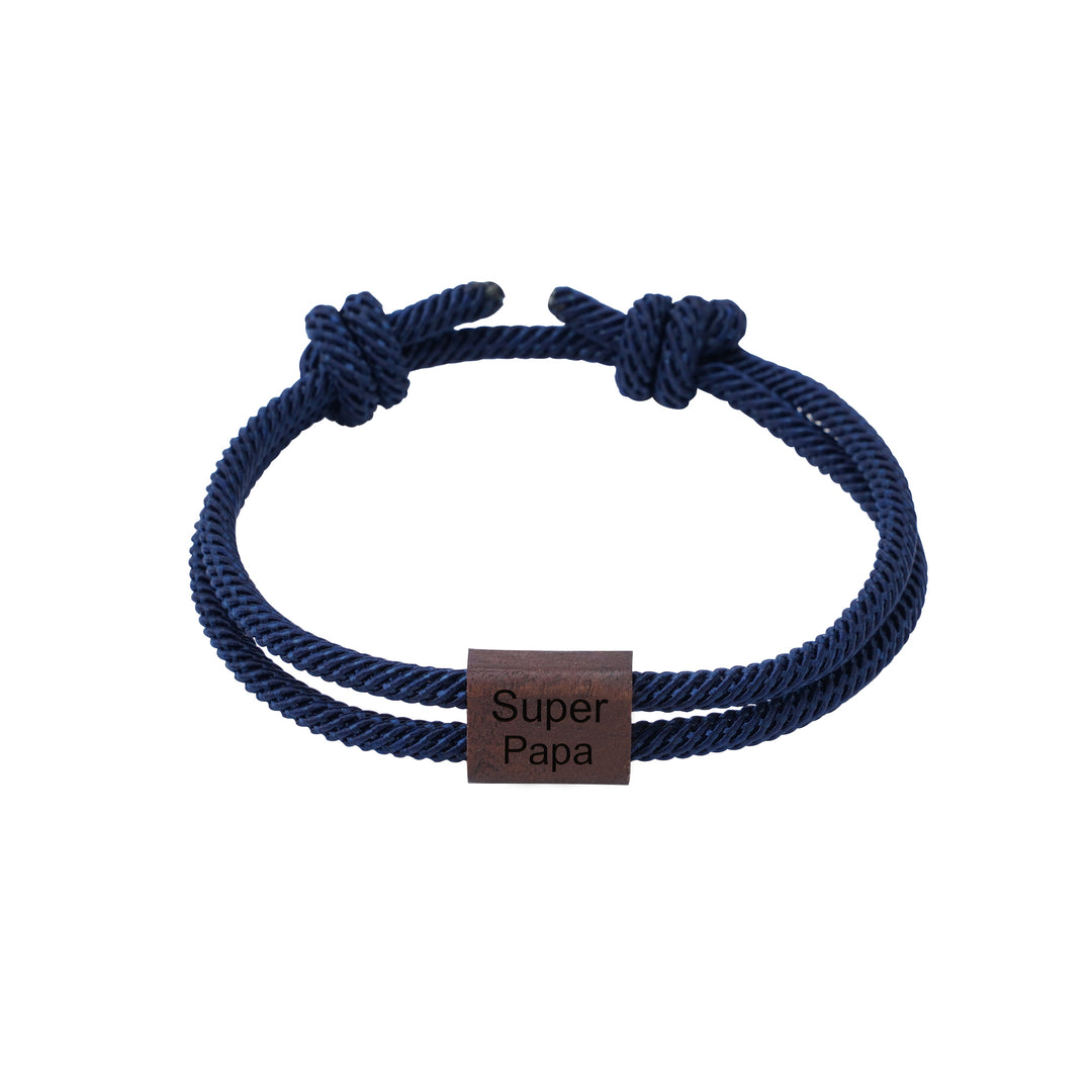 Personalized Family Wooden Milanese Cord Bracelet