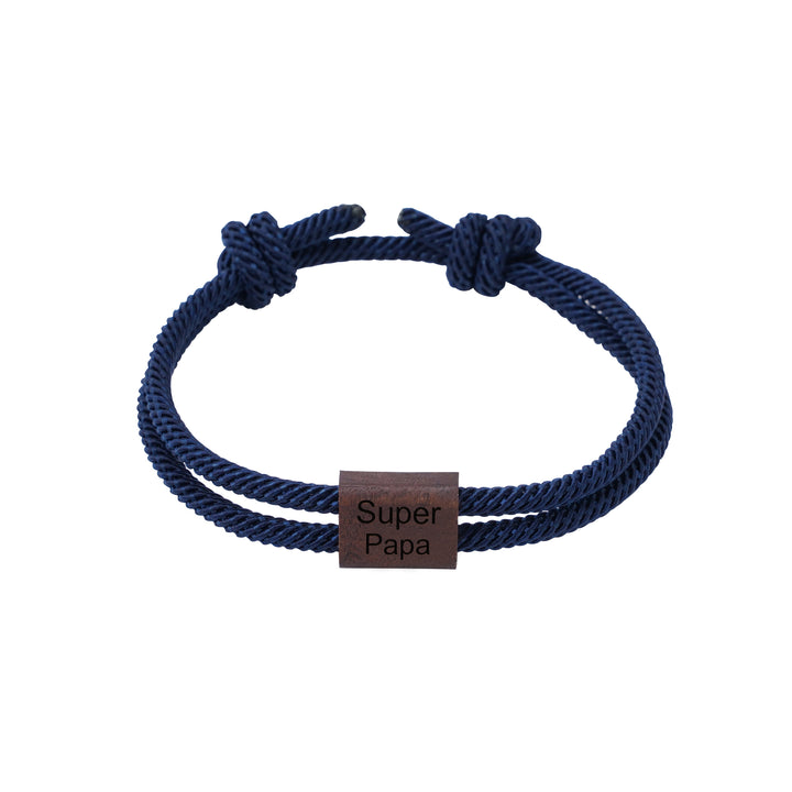 Personalized Family Wooden Milanese Cord Bracelet