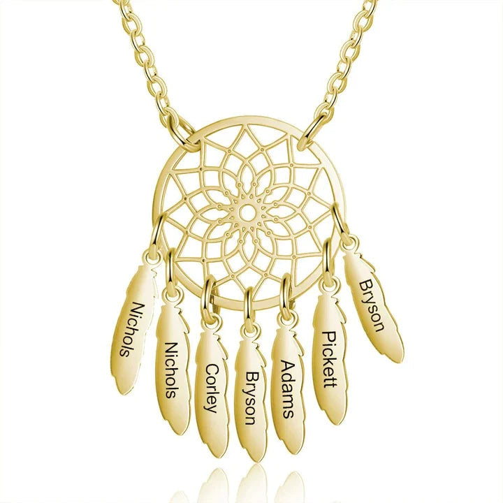 Personalized Dream Catcher Family Name Necklace