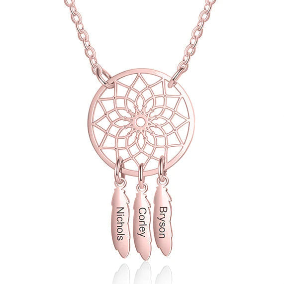 Personalized Dream Catcher Family Name Necklace