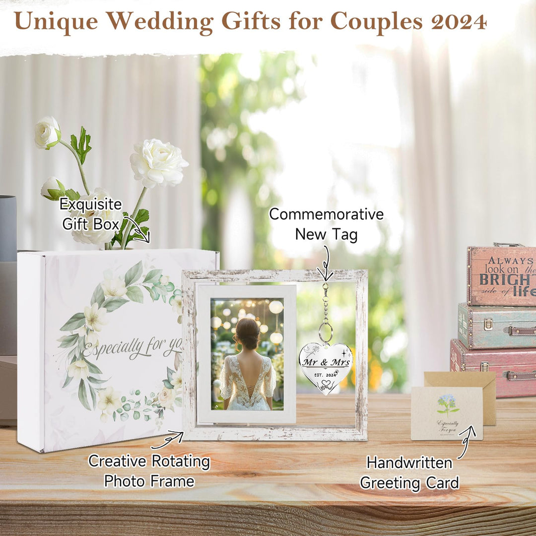 Personalized Rotating Wedding Picture Frame 4x6