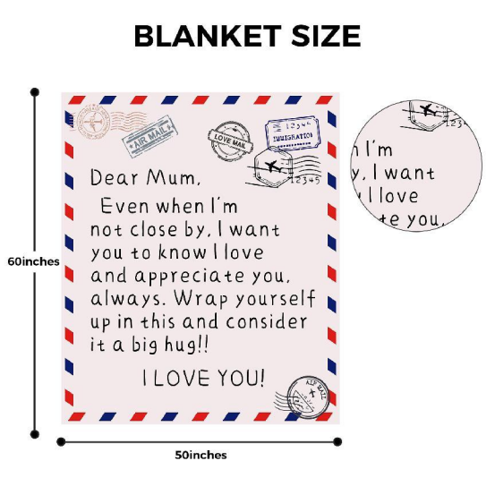 Personalized mum's name on this cozy blanket