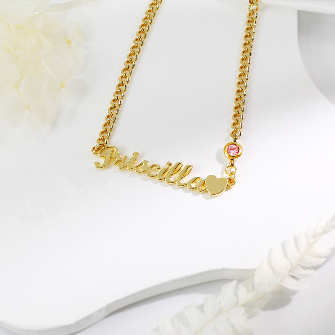 Personalized women's name custom Cuban necklace