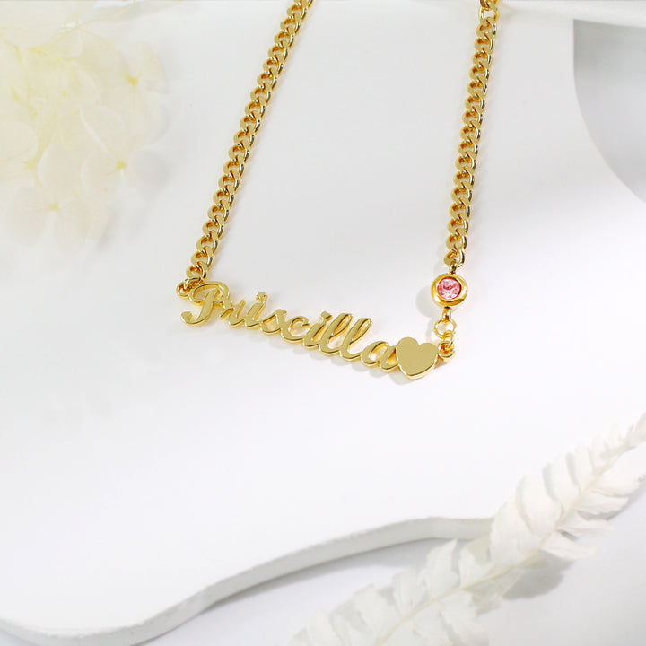 Personalized women's name custom Cuban necklace