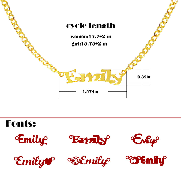 Personalized women's name custom Cuban necklace