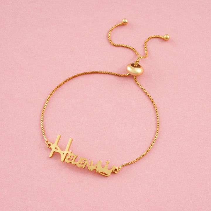 Personalized Crown Baby Name Bracelet