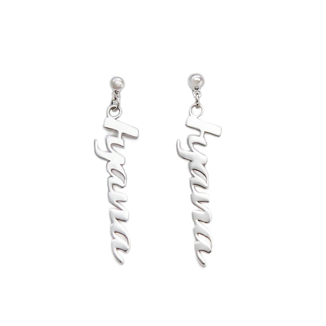 Custom Letter Zircon Earrings – 48MM Lightweight Design in Gold, Rose Gold & Silver