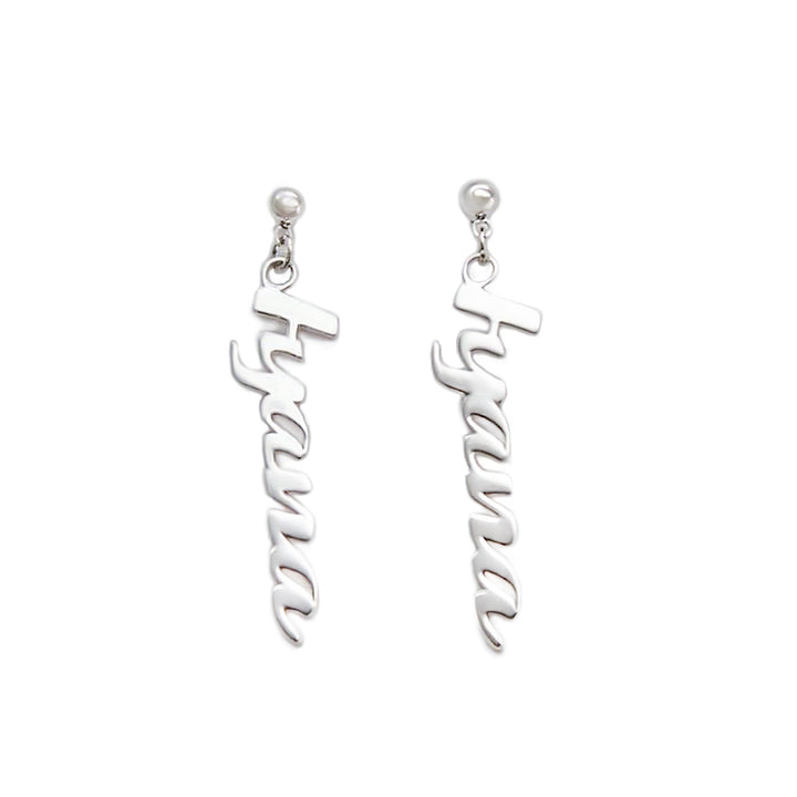 Custom Letter Zircon Earrings – 48MM Lightweight Design in Gold, Rose Gold & Silver