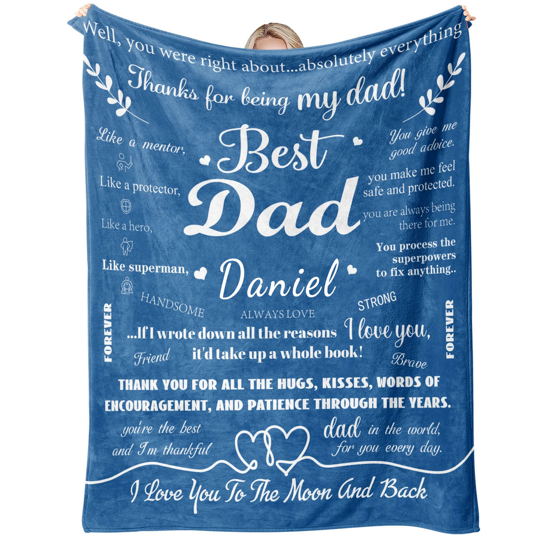 Personalized best Dad In The World Blanket