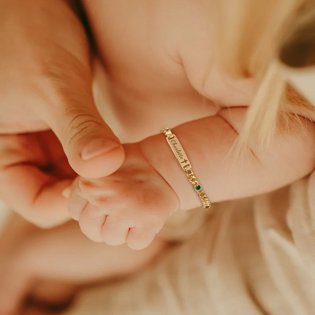 Personalized Boy And Girl's Birthstone Name Bracelet