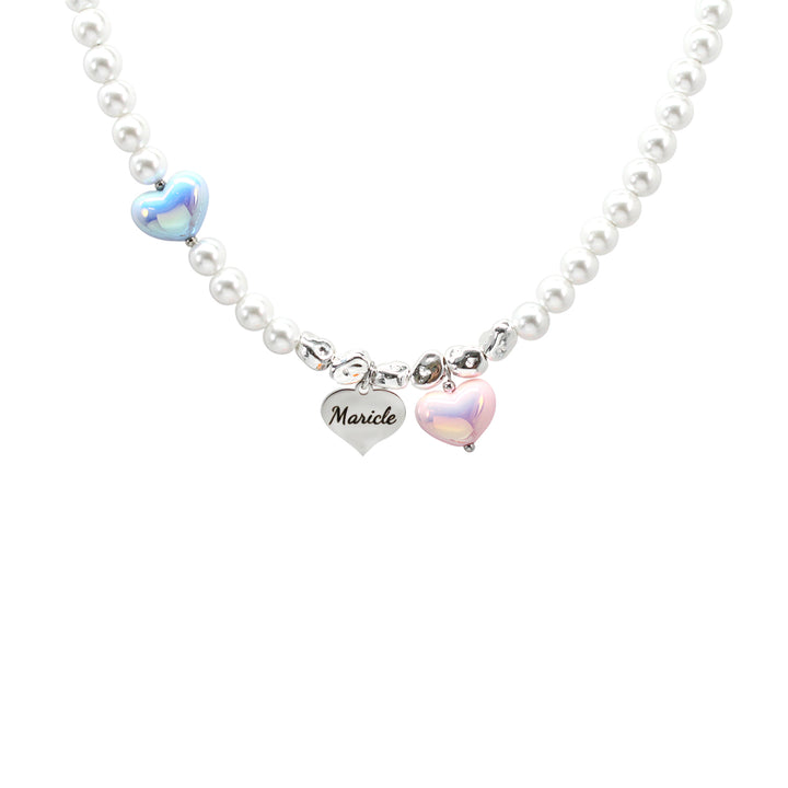 Personalized Heart Pearl Necklace – Custom Birthday Gift