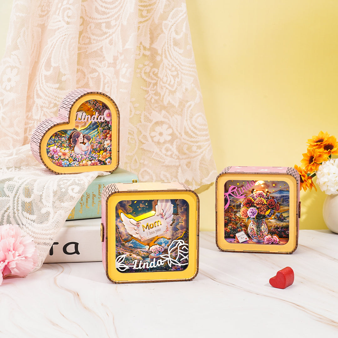 Personalized Kit- 3D Wooden Puzzle Night Light “Words fail, love endures”