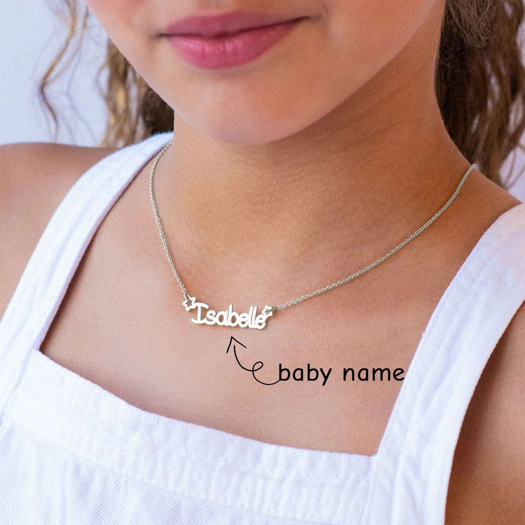 Personalized Star Childrens Name Necklace