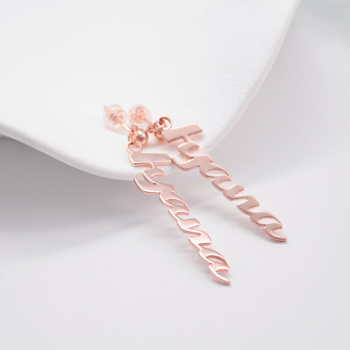 Custom Letter Zircon Earrings – 48MM Lightweight Design in Gold, Rose Gold & Silver