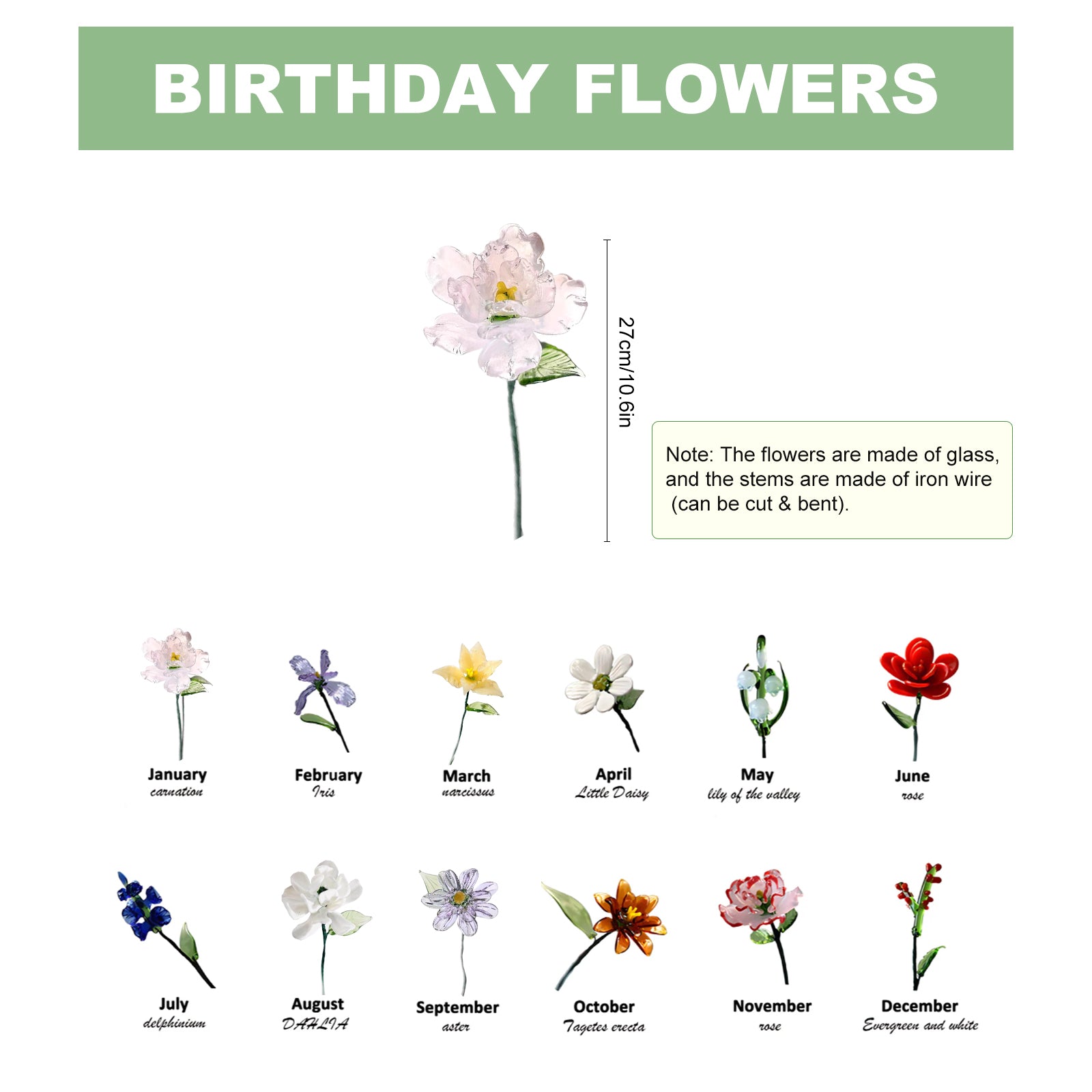Personalized Mama's Garden Birth Flower Vase With Name For Birthday Gifts
