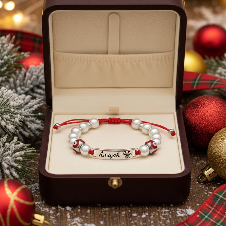 Personalized Evil Eye Baby Bracelet – Custom Handwoven Birth Keepsake for Newborns & Infants